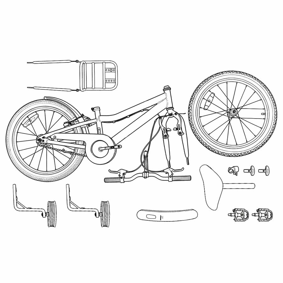 Kinderfiets 16 Inch voor 4-6 jaar oud Oranje Zwart