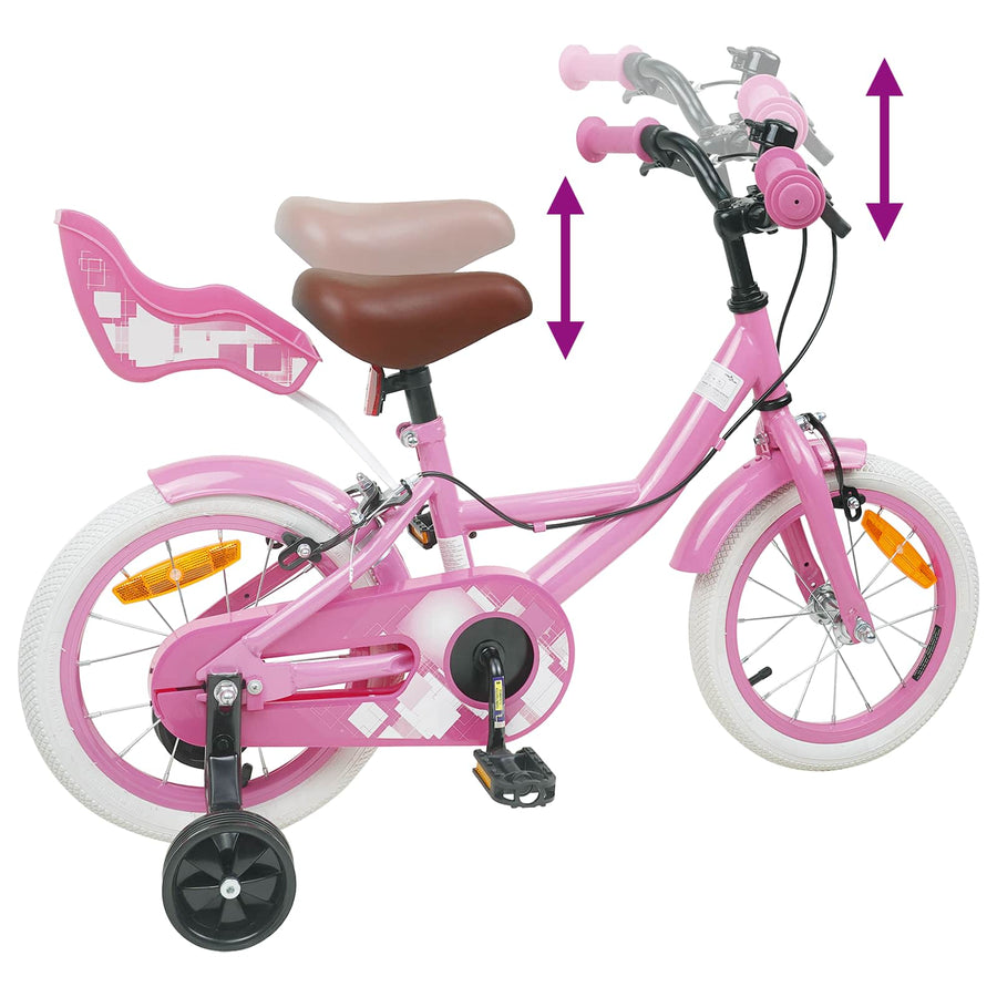 Kinderfiets 12 Inch voor 2-4 jaar oud Lichtroze