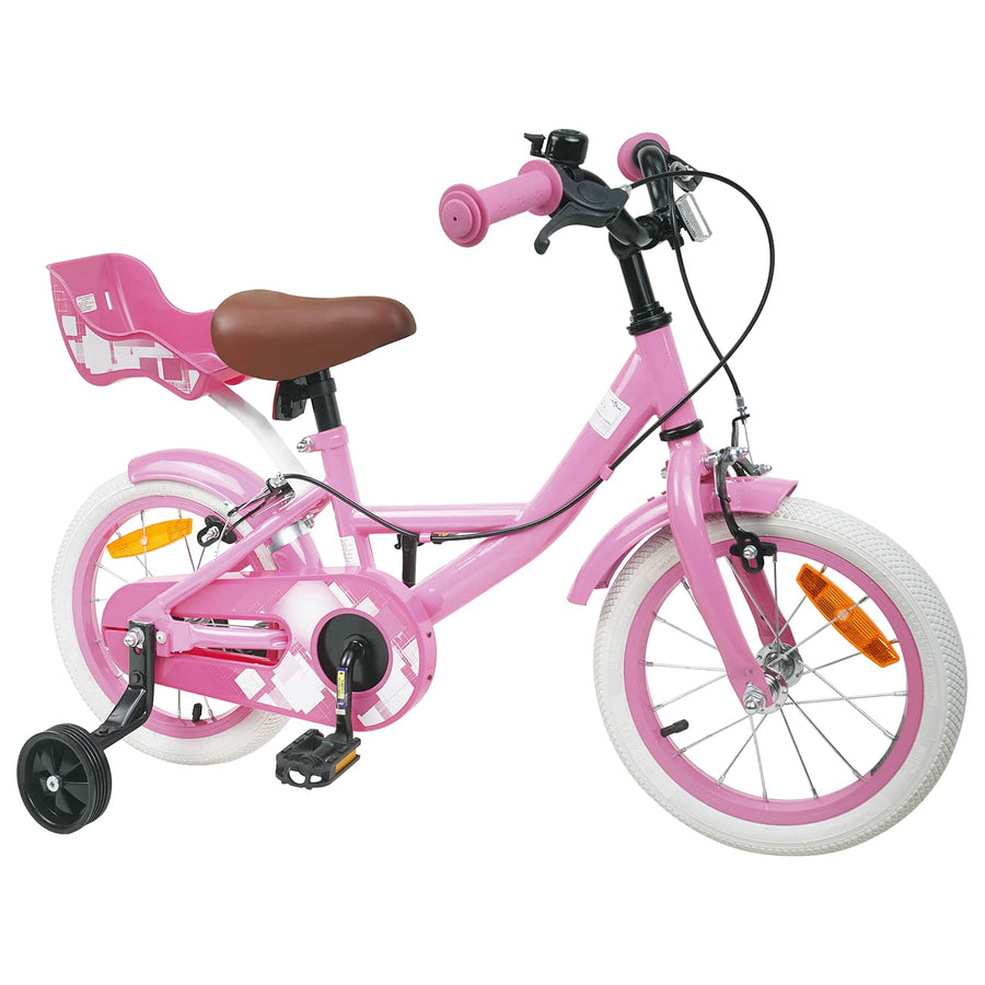 Kinderfiets 14 Inch voor 3-5 jaar oud Lichtroze