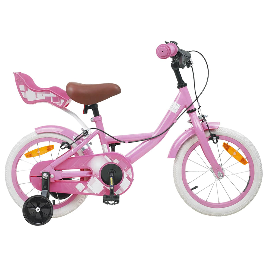 Kinderfiets 14 Inch voor 3-5 jaar oud Lichtroze