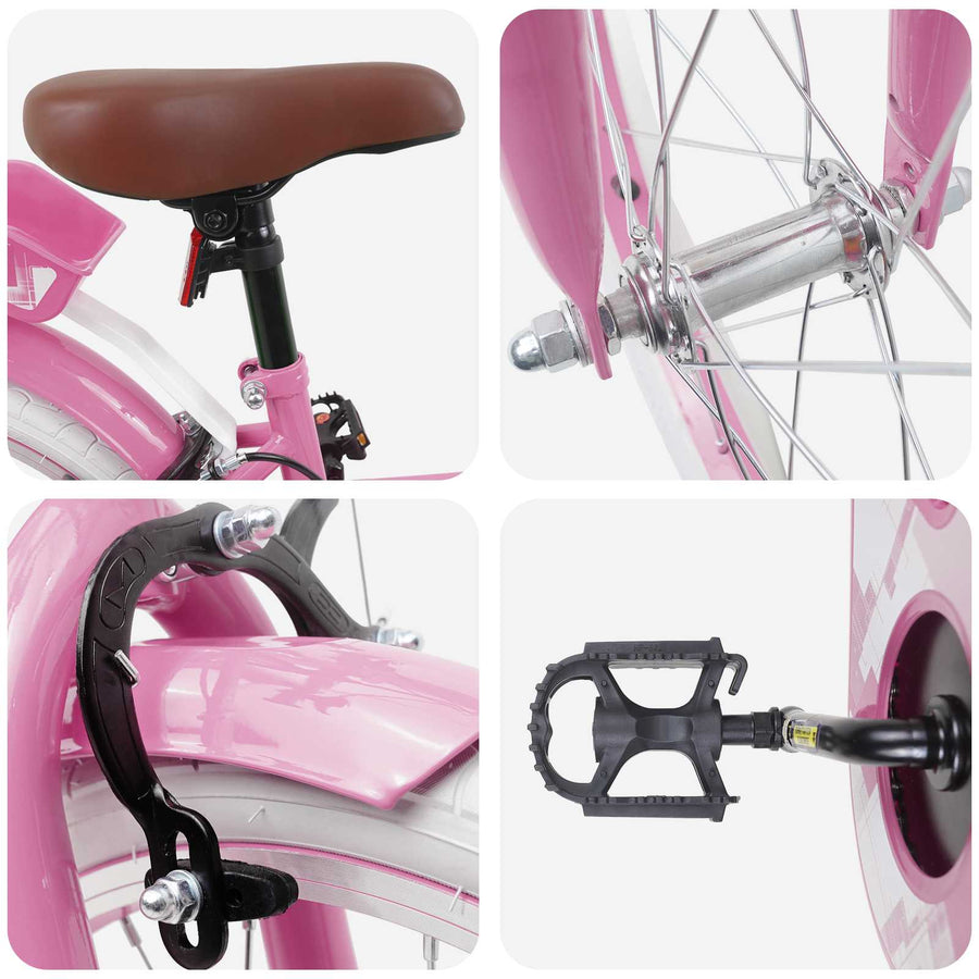 Kinderfiets 18 Inch voor 5-7 jaar Lichtroze