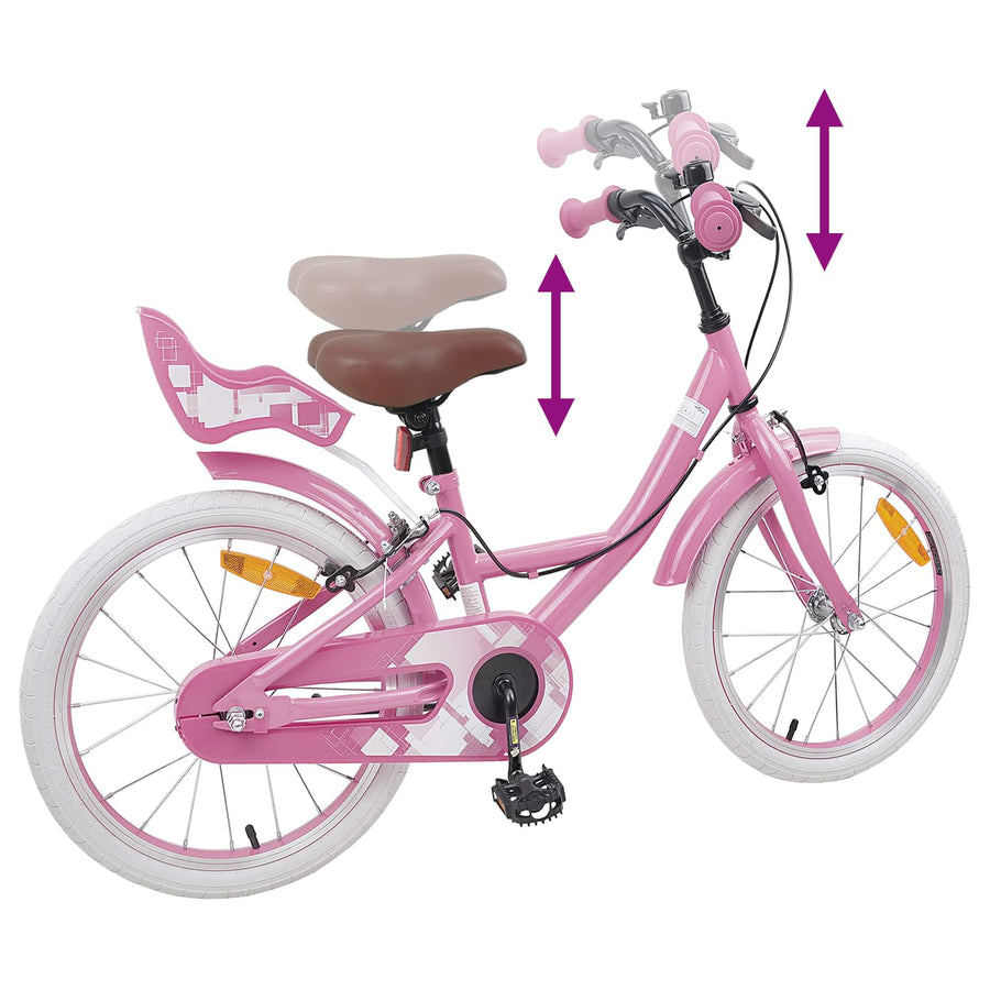 Kinderfiets 18 Inch voor 5-7 jaar Lichtroze