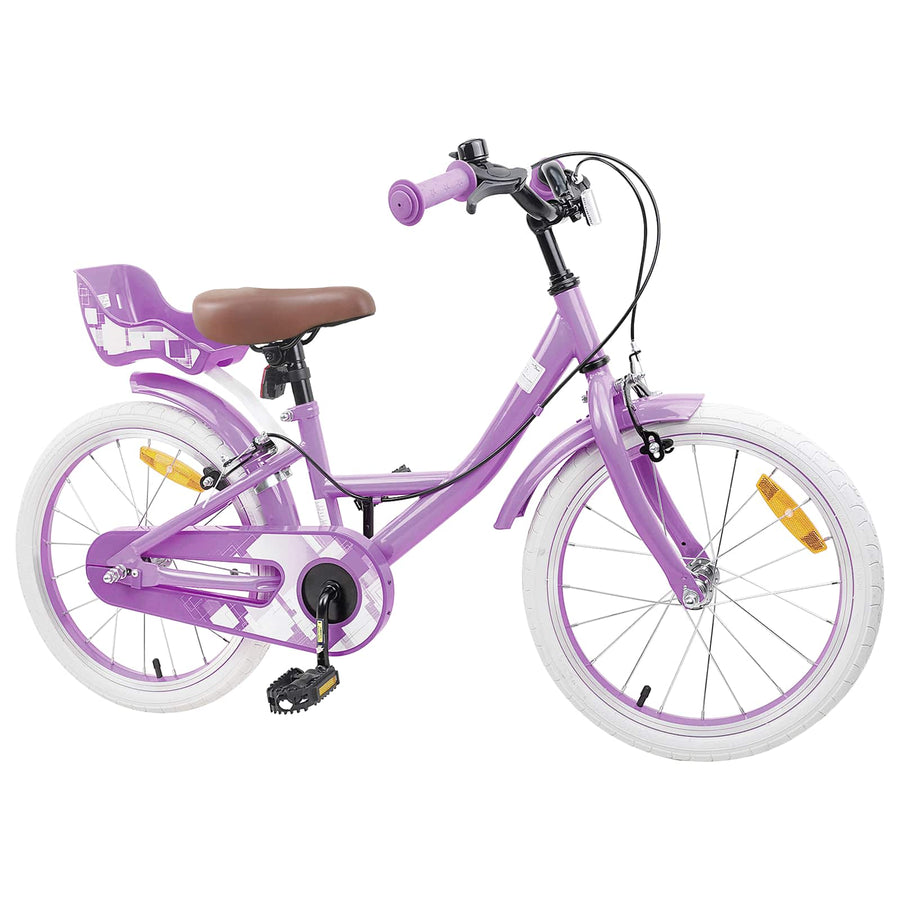 Kinderfiets 18 Inch voor 5-7 jaar Paars