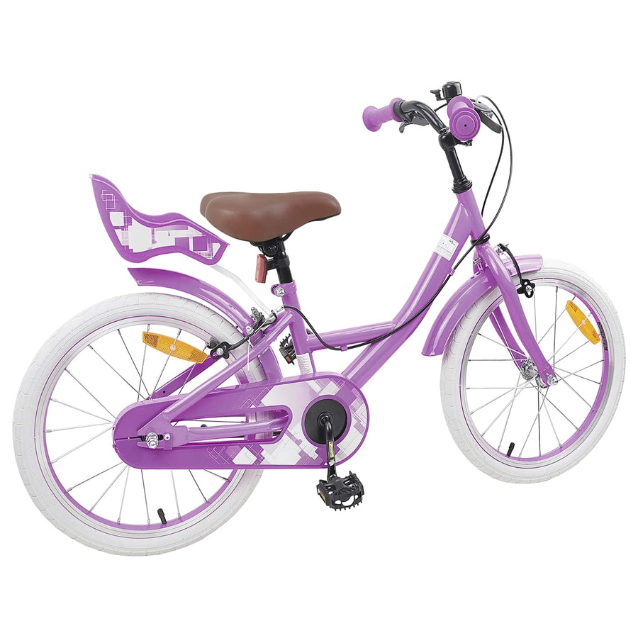 Kinderfiets 18 Inch voor 5-7 jaar Paars