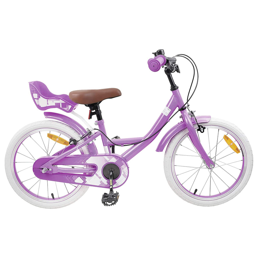 Kinderfiets 18 Inch voor 5-7 jaar Paars