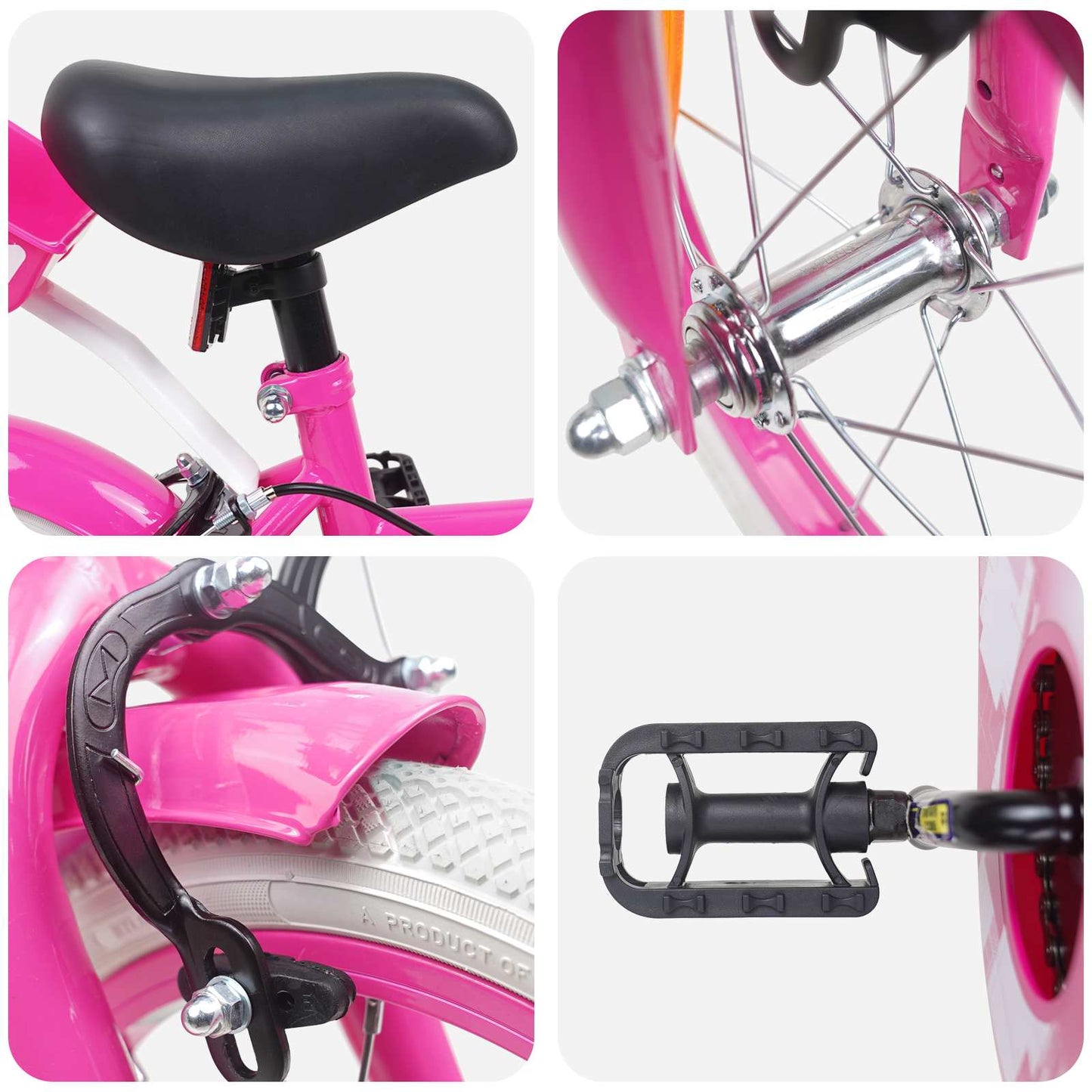 Kinderfiets 14 Inch voor 3-5 jaar oud Roze
