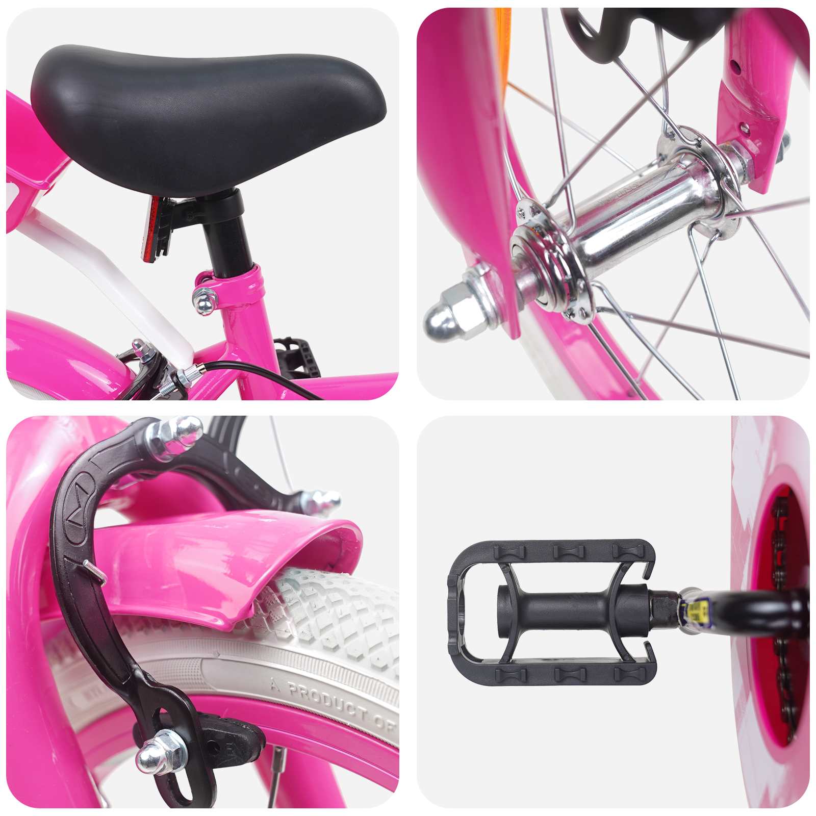 Kinderfiets 14 Inch voor 3-5 jaar oud Roze