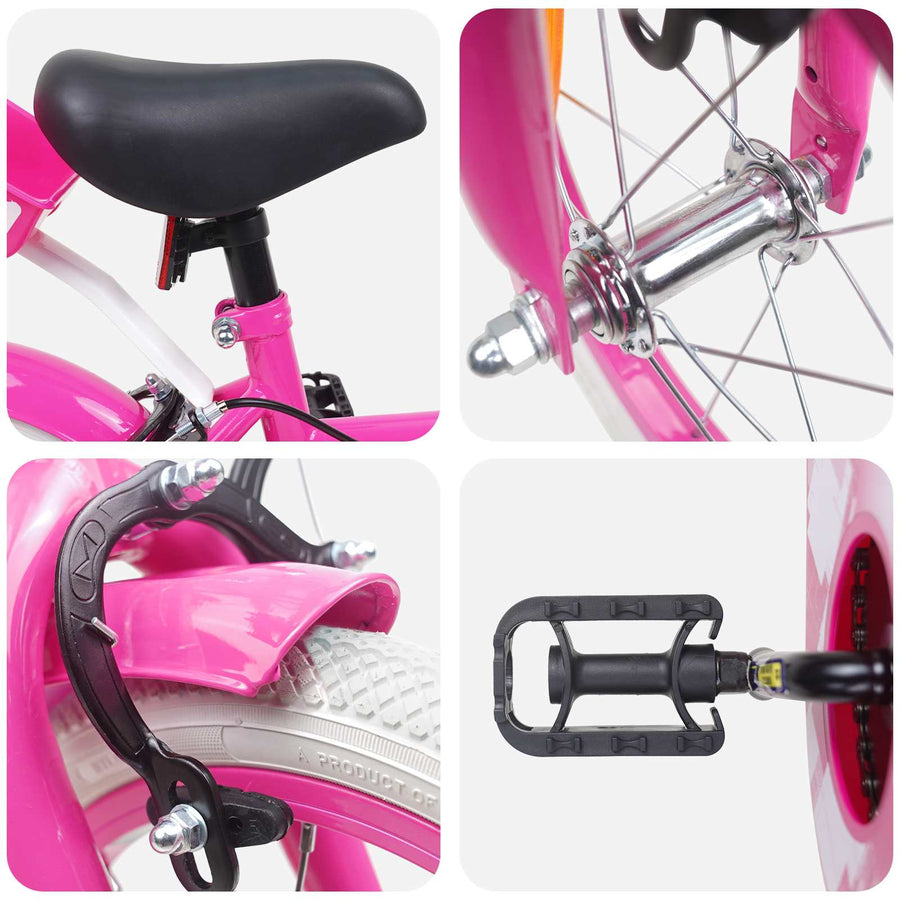 Kinderfiets 14 Inch voor 3-5 jaar oud Roze