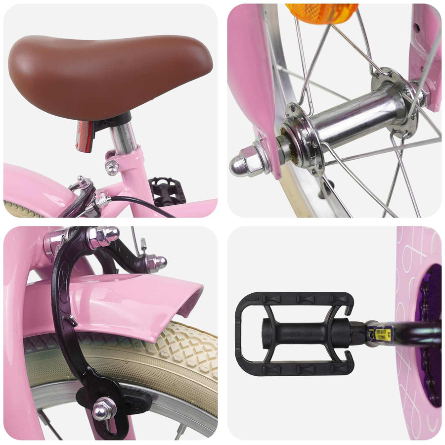Kinderfiets 12 Inch voor 2-4 jaar oud Lichtroze