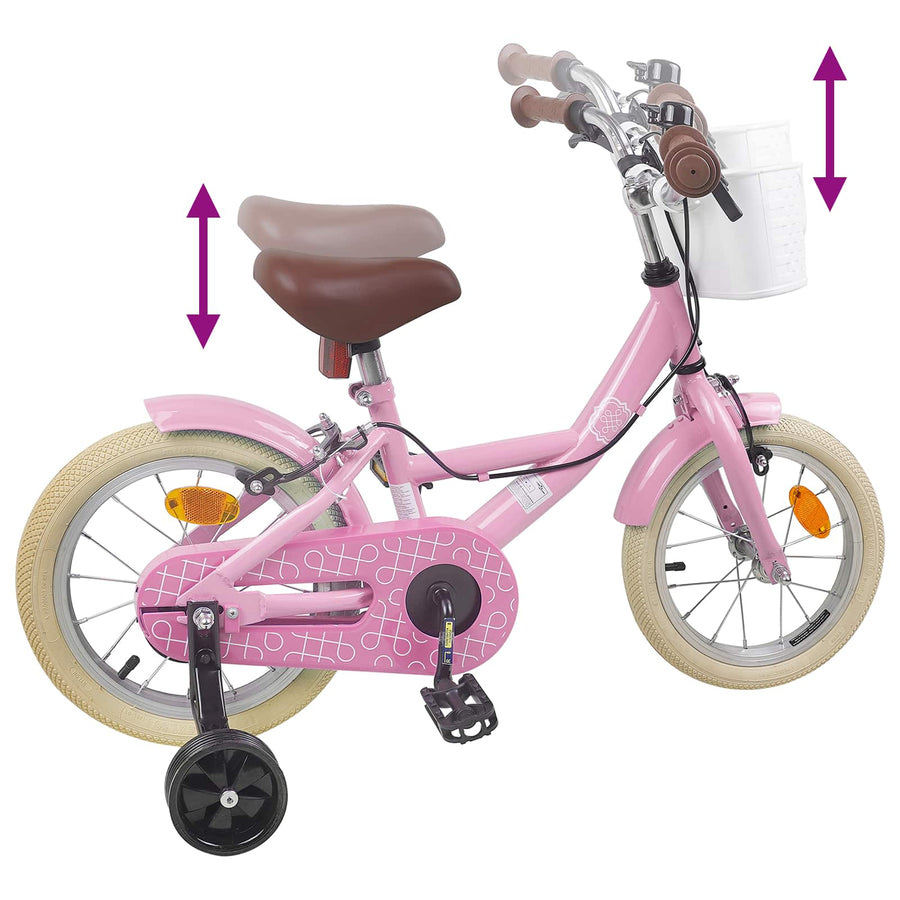 Kinderfiets 12 Inch voor 2-4 jaar oud Lichtroze