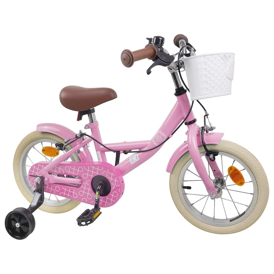 Kinderfiets 14 Inch voor 3-5 jaar oud Lichtroze