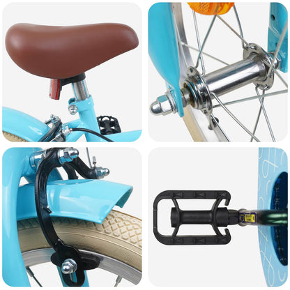 Kinderfiets 14 Inch voor 3-5 jaar oud Lichtblauw