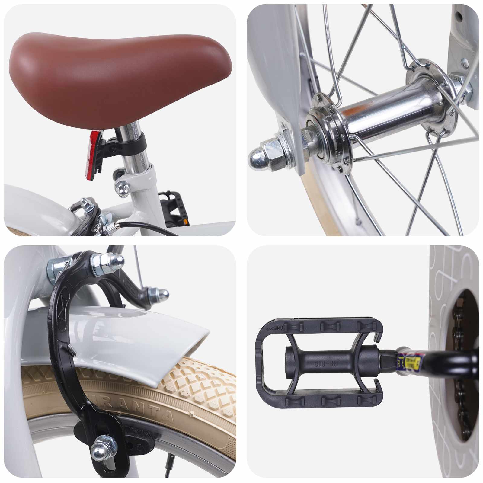Kinderfiets 12 Inch voor 2-4 jaar oud Lichtgrijs