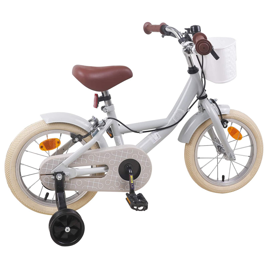 Kinderfiets 14 Inch voor 3-5 jaar oud Lichtgrijs