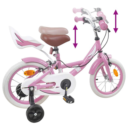 Kinderfiets 12 Inch voor 2-4 jaar oud Lichtroze