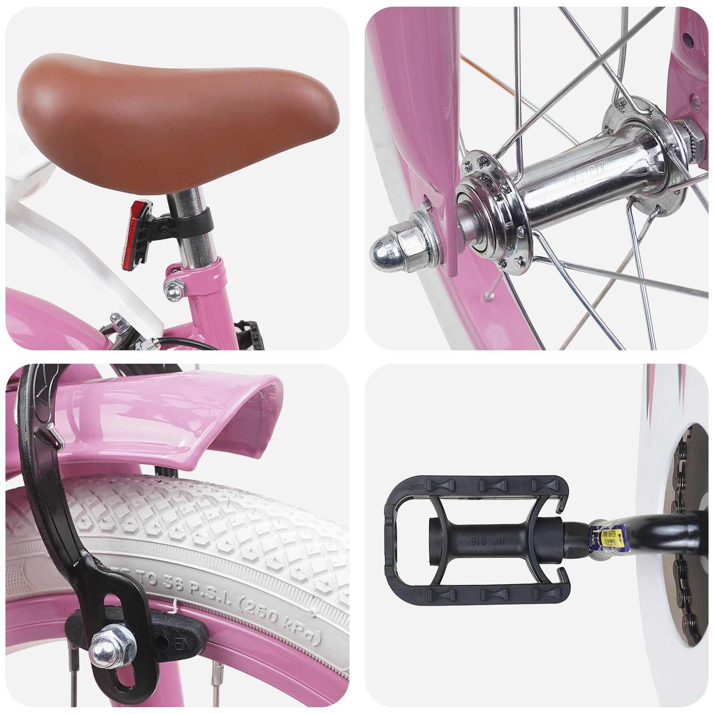 Kinderfiets 16 Inch voor 4-6 jaar oud Lichtroze