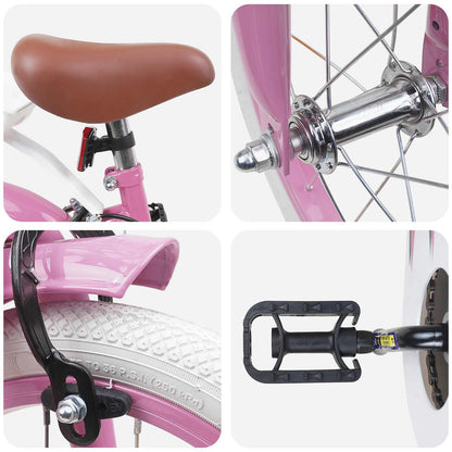 Kinderfiets 16 Inch voor 4-6 jaar oud Lichtroze