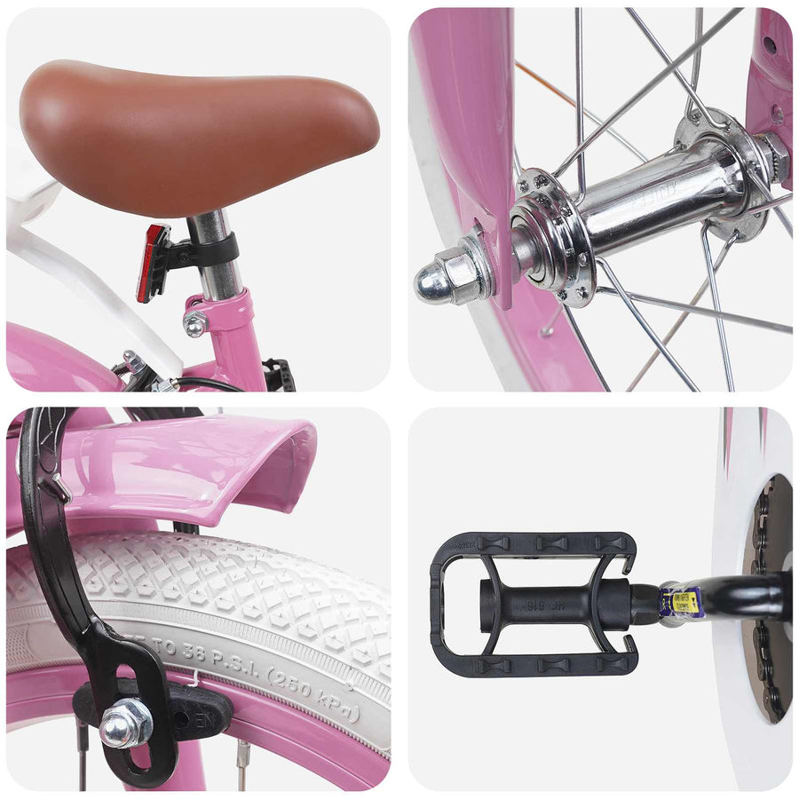 Kinderfiets 16 Inch voor 4-6 jaar oud Lichtroze
