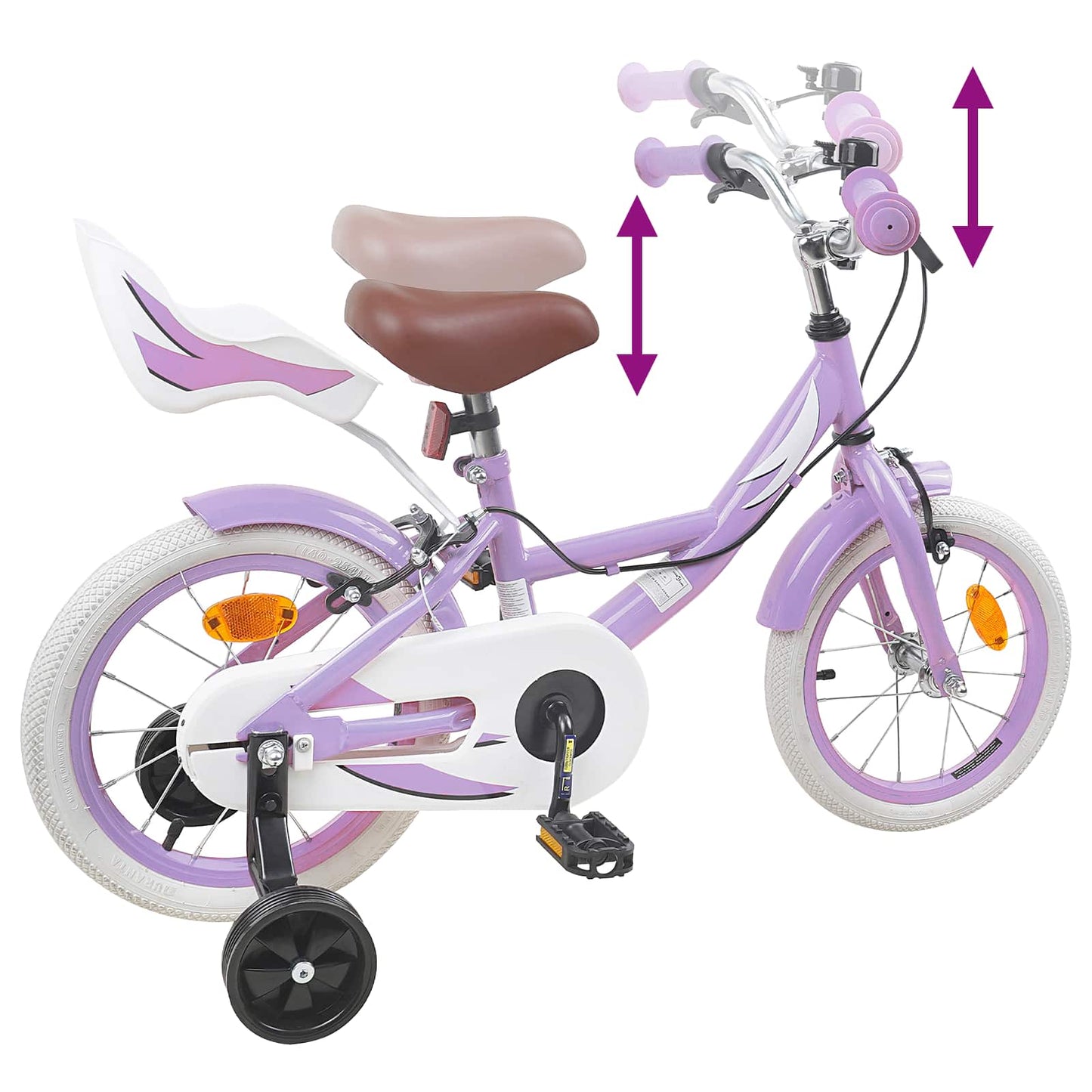 Kinderfiets 14 Inch voor 3-5 jaar oud Paars