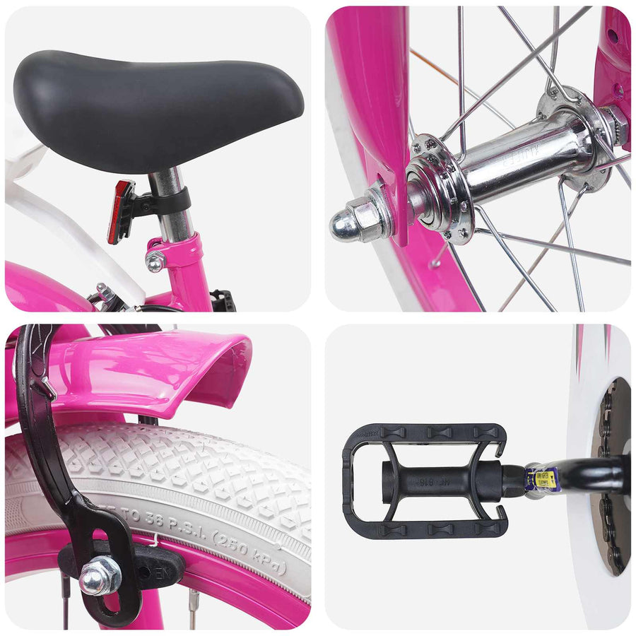 Kinderfiets 14 Inch voor 3-5 jaar oud Roze