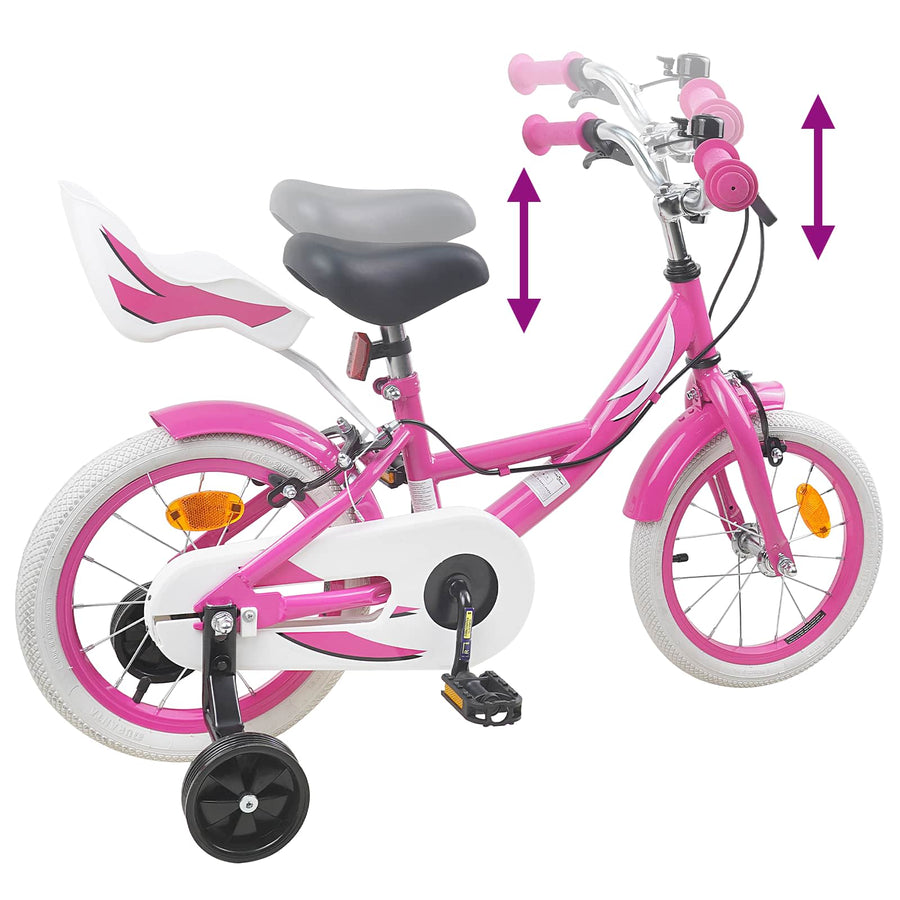 Kinderfiets 14 Inch voor 3-5 jaar oud Roze
