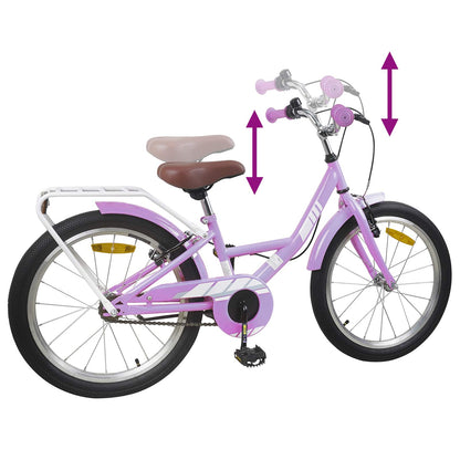 Kinderfiets 18 Inch voor 5-7 jaar Paars