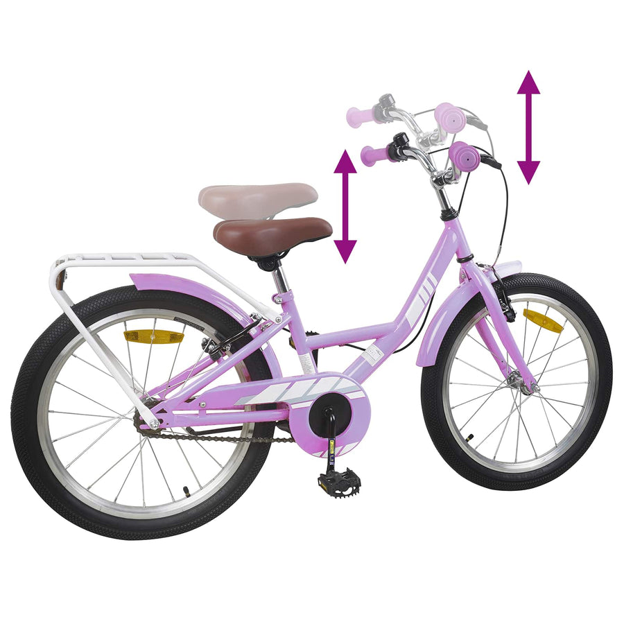 Kinderfiets 18 Inch voor 5-7 jaar Paars