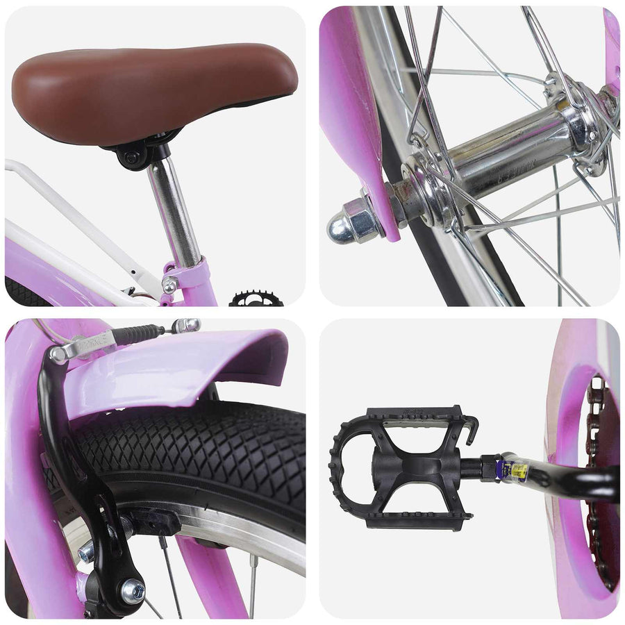 Kinderfiets 20 Inch voor 6-11 jaar oud Paars