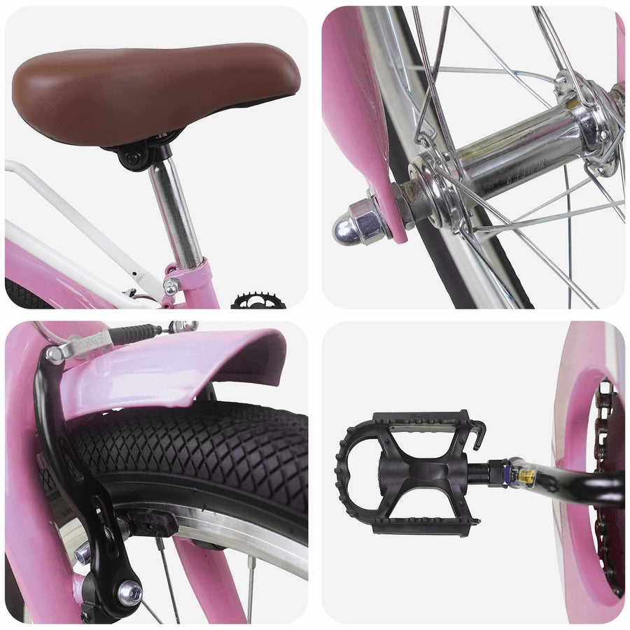 Kinderfiets 18 Inch voor 5-7 jaar Lichtroze