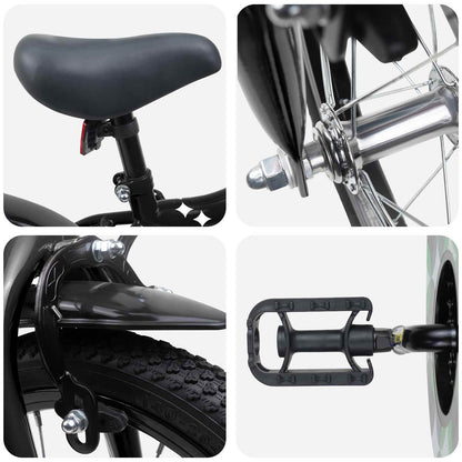 Kinderfiets 12 Inch voor 2-4 jaar oud Zwart