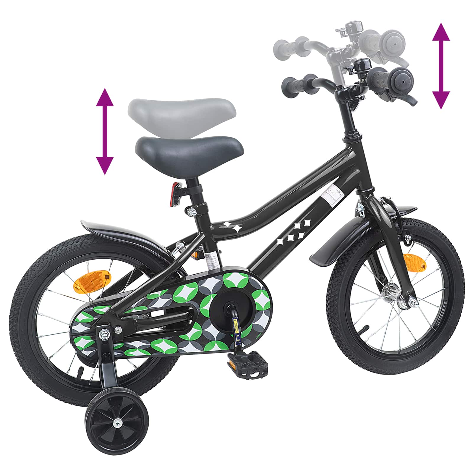 Kinderfiets 16 Inch voor 4-6 jaar oud Zwart