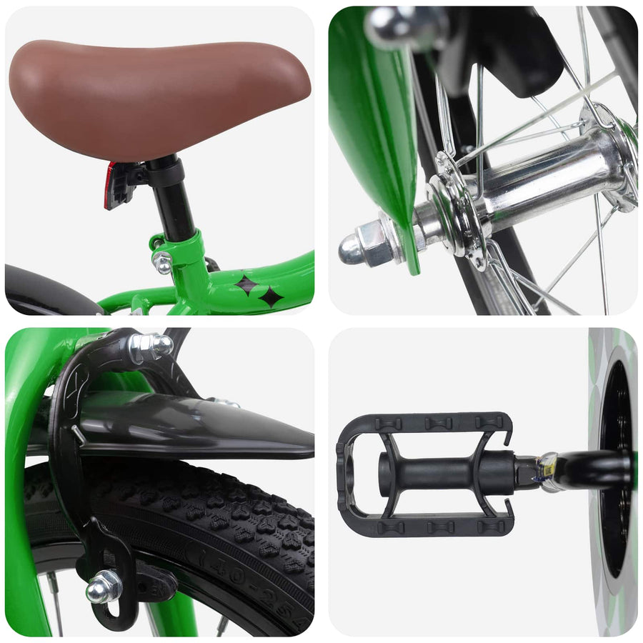 Kinderfiets 14 Inch voor 3-5 jaar oud Groen
