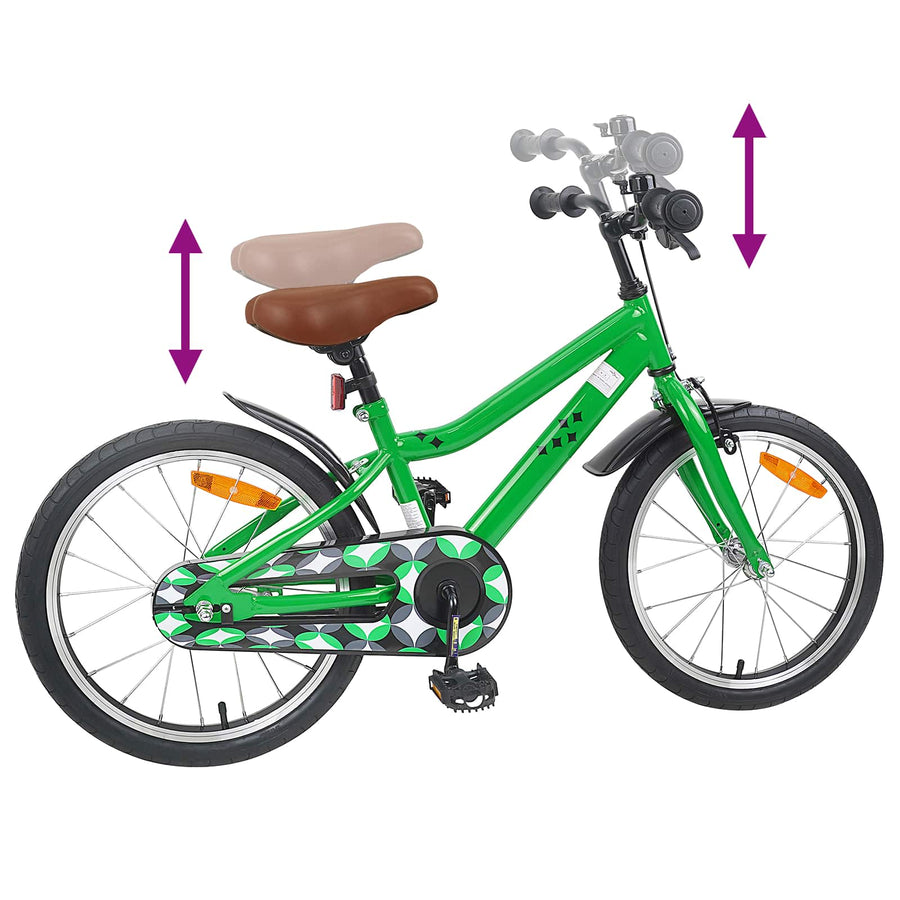Kinderfiets 18 Inch voor 5-7 jaar Groen