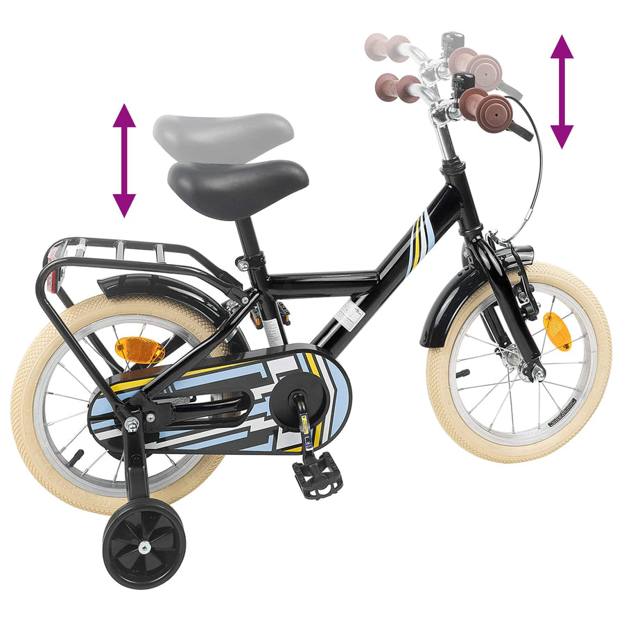 Kinderfiets 12 Inch voor 2-4 jaar oud Zwart