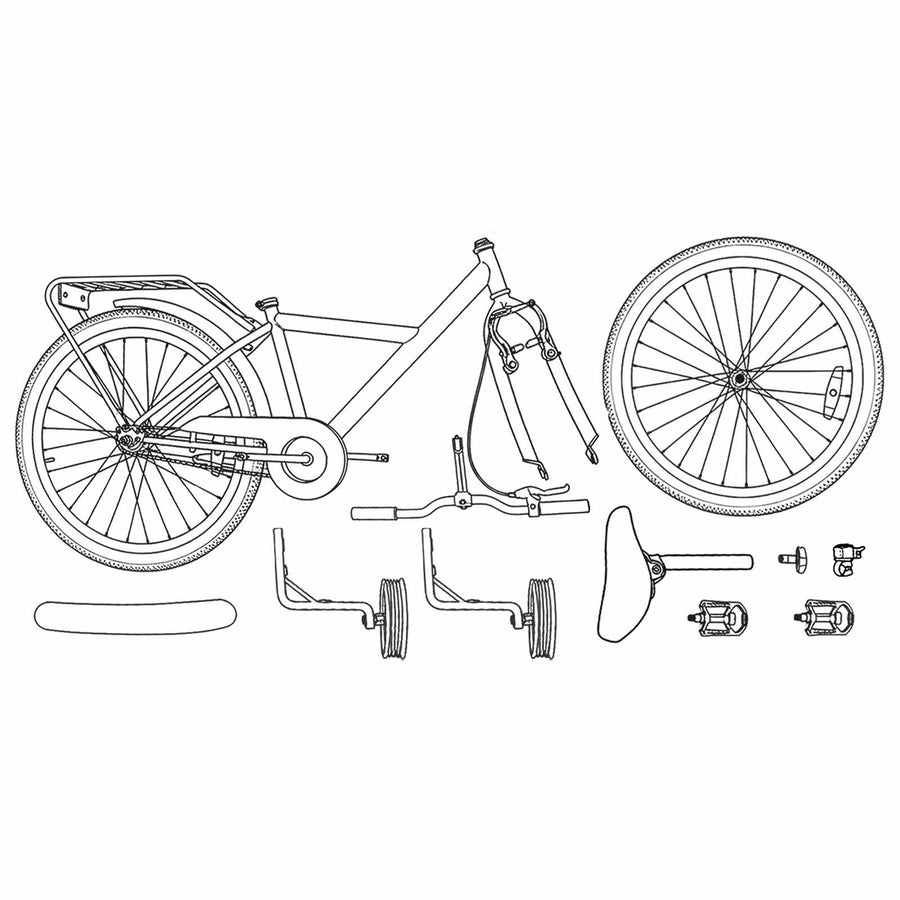 Kinderfiets 12 Inch voor 2-4 jaar oud Zwart