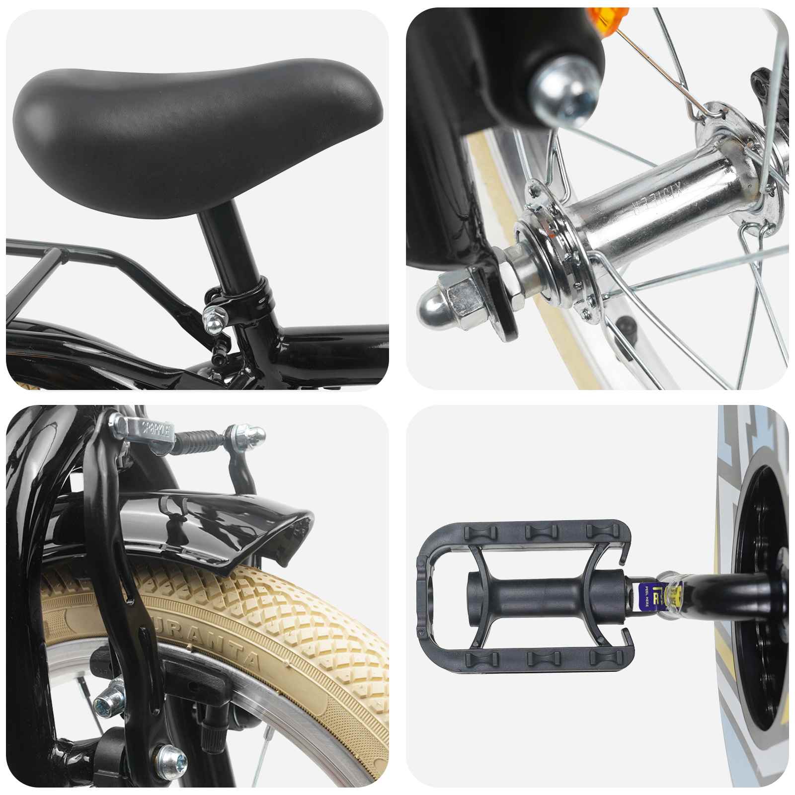 Kinderfiets 14 Inch voor 3-5 jaar oud Zwart