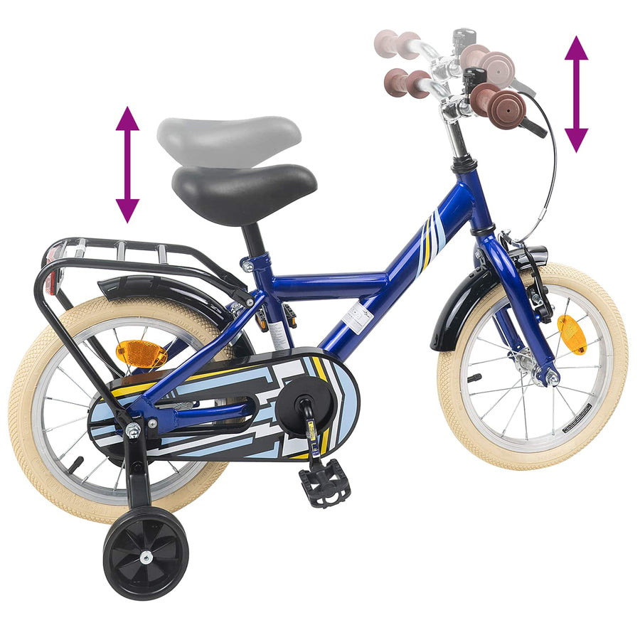 Kinderfiets 14 Inch voor 3-5 jaar oud Donkerblauw