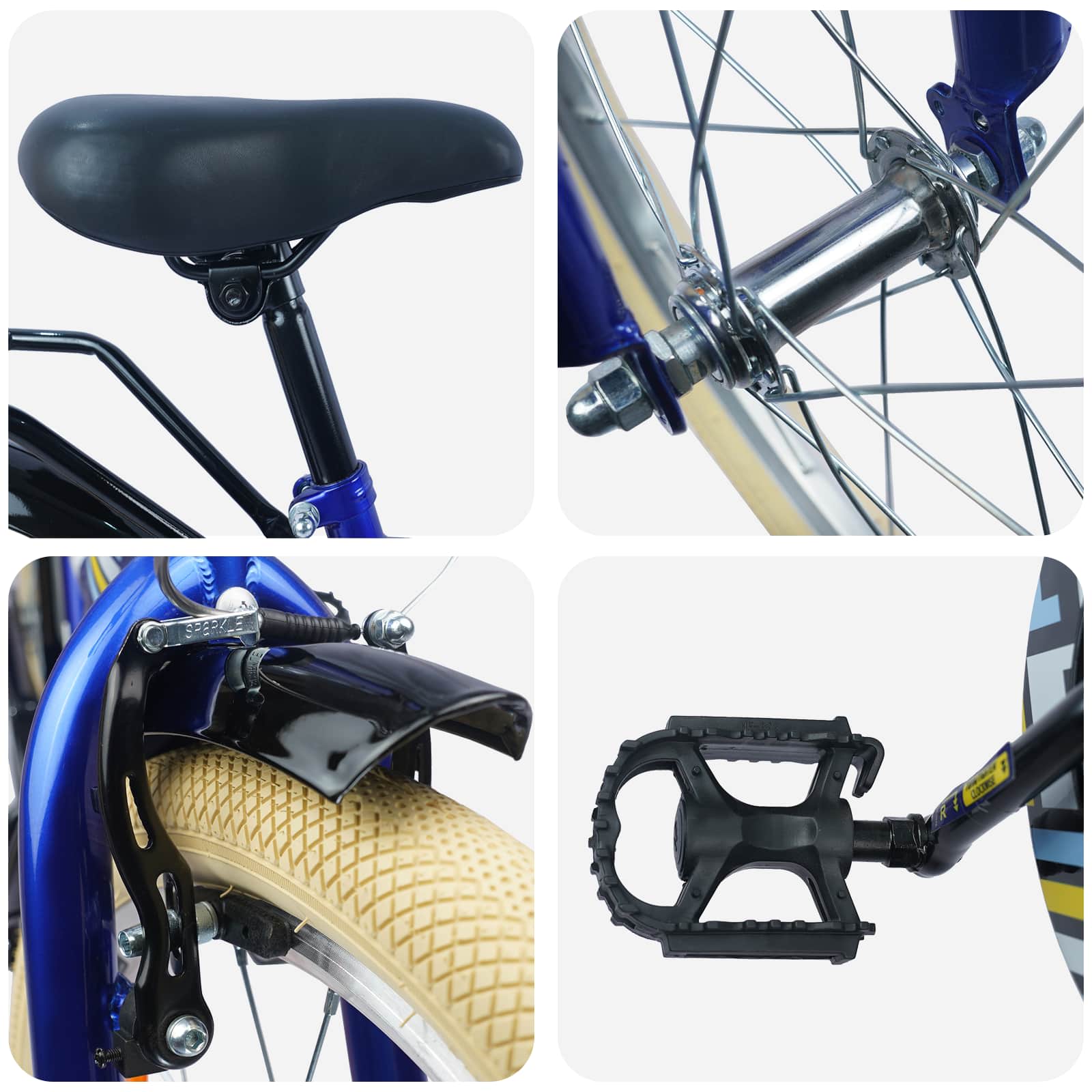 Kinderfiets 18 Inch voor 5-7 jaar Donkerblauw