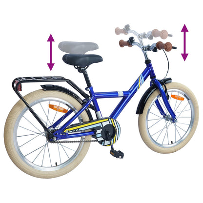 Kinderfiets 20 Inch voor 6-11 jaar oud Donkerblauw
