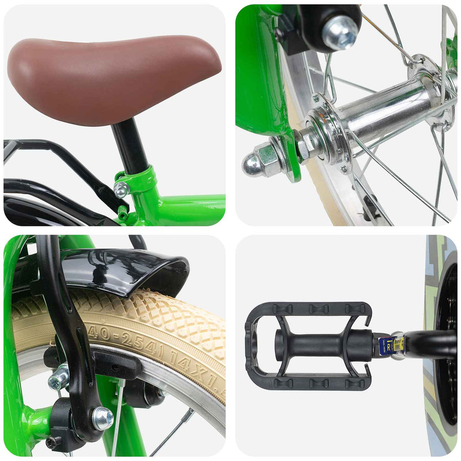 Kinderfiets 14 Inch voor 3-5 jaar oud Groen