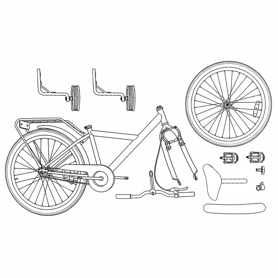 Kinderfiets 14 Inch voor 3-5 jaar oud Groen