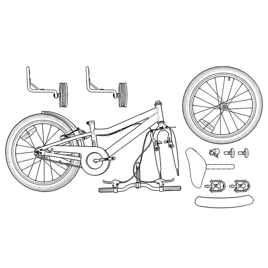 Kinderfiets 12 Inch voor 2-4 jaar oud Zwart