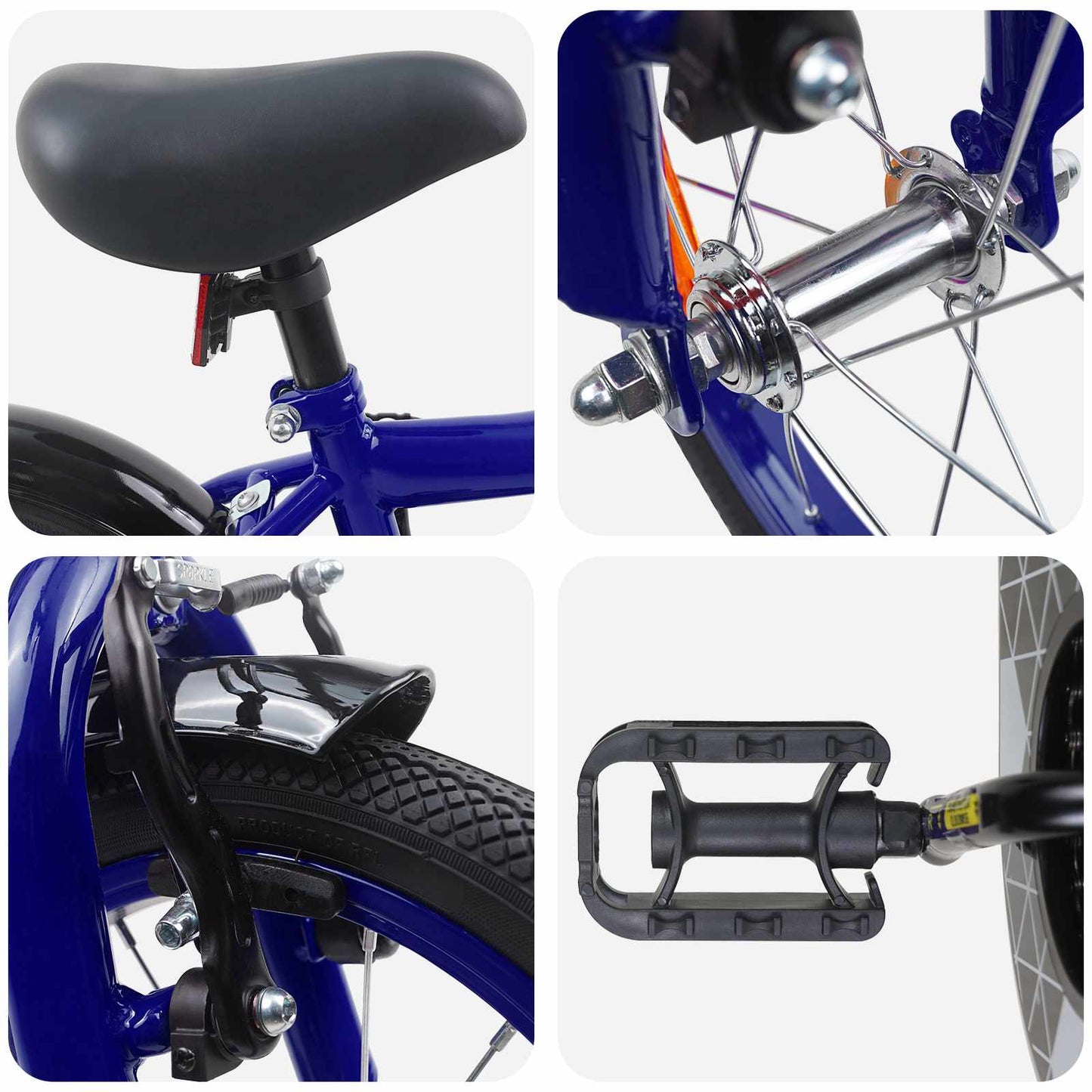 Kinderfiets 12 Inch voor 2-4 jaar oud Donkerblauw