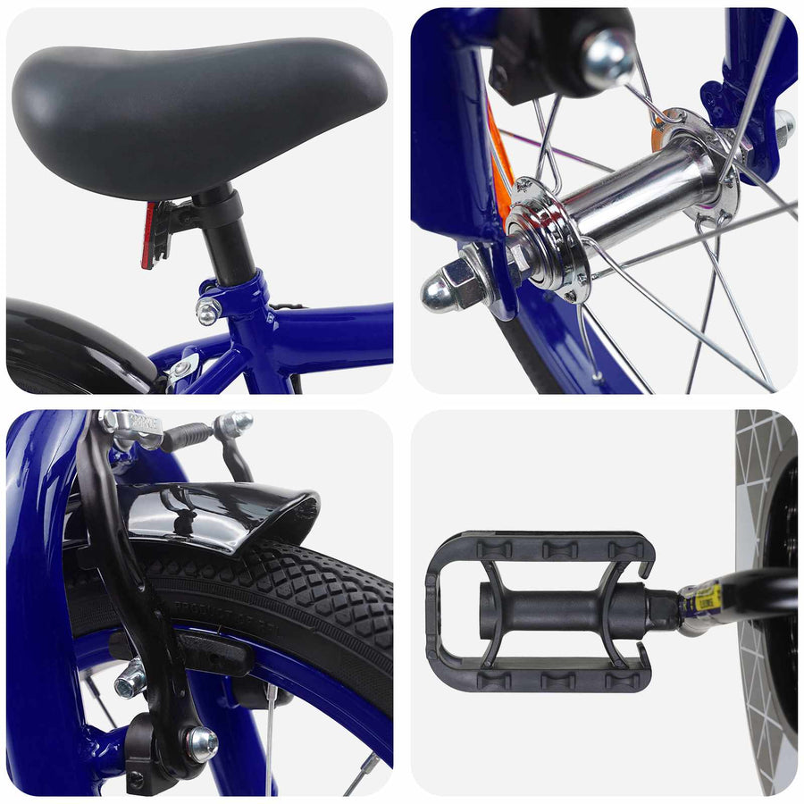 Kinderfiets 14 Inch voor 3-5 jaar oud Donkerblauw