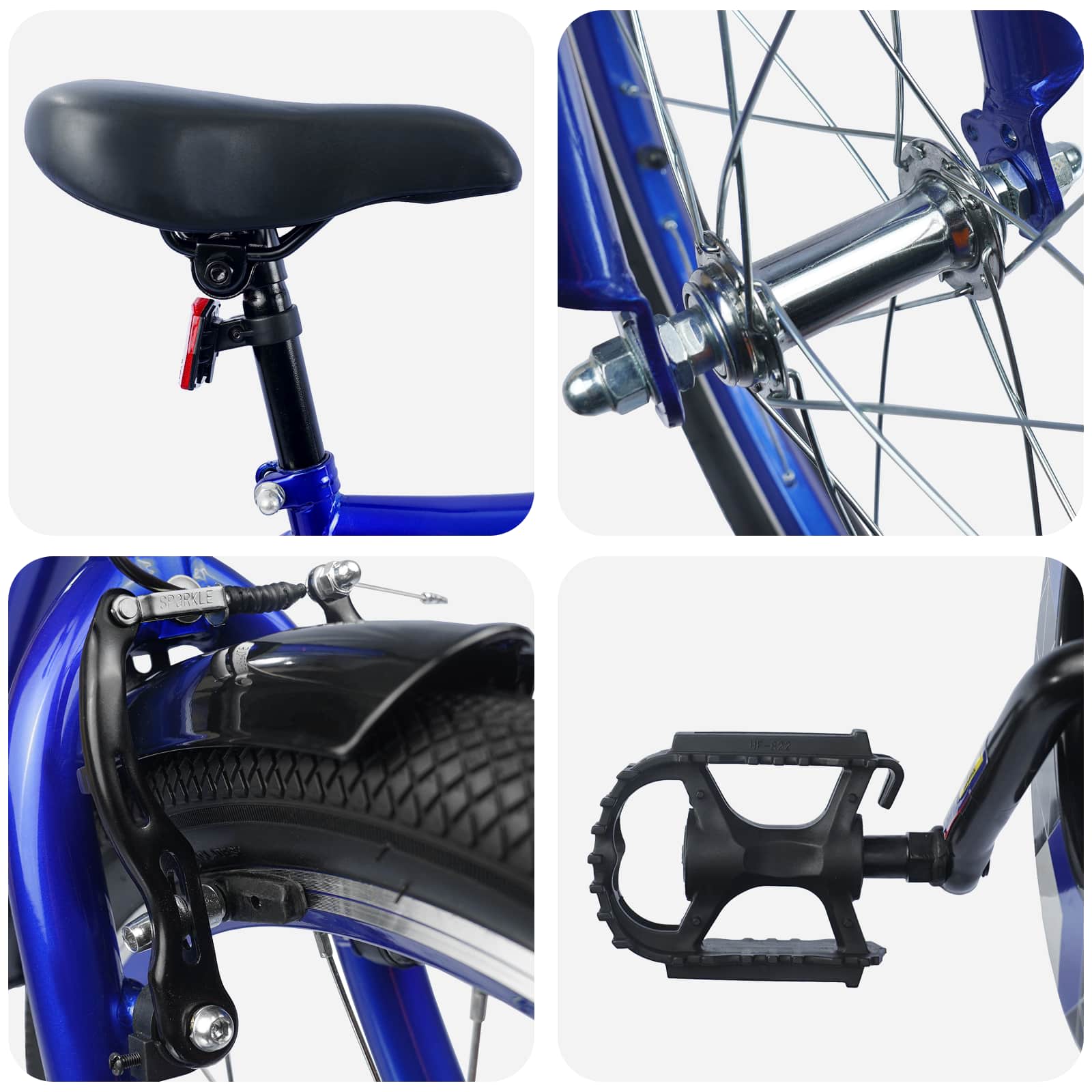 Kinderfiets 20 Inch voor 6-11 jaar oud Donkerblauw