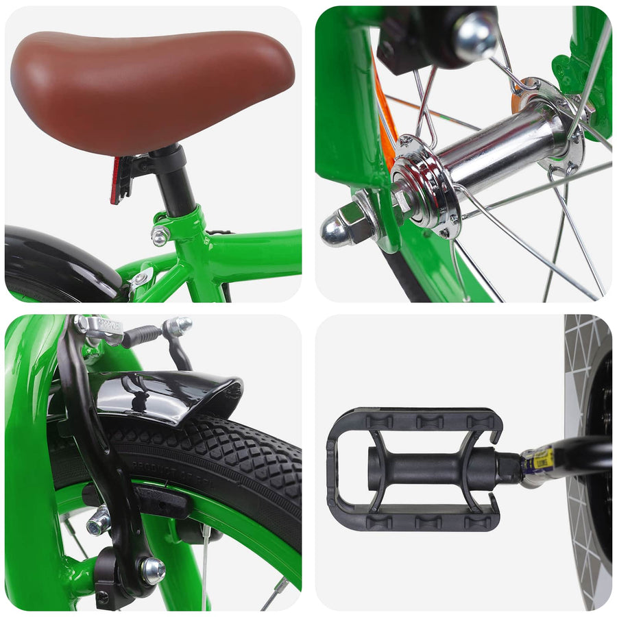 Kinderfiets 14 Inch voor 3-5 jaar oud Groen