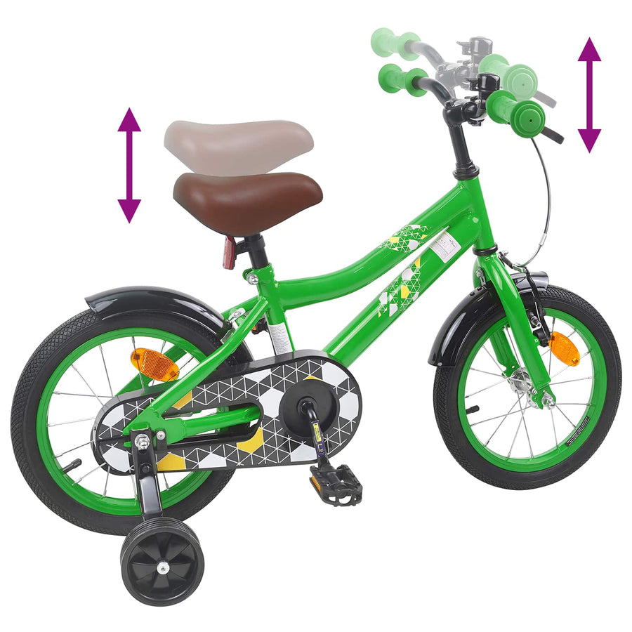 Kinderfiets 14 Inch voor 3-5 jaar oud Groen