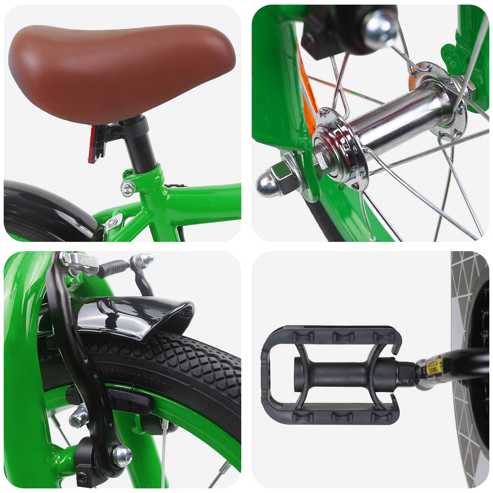 Kinderfiets 16 Inch voor 4-6 jaar oud Groen
