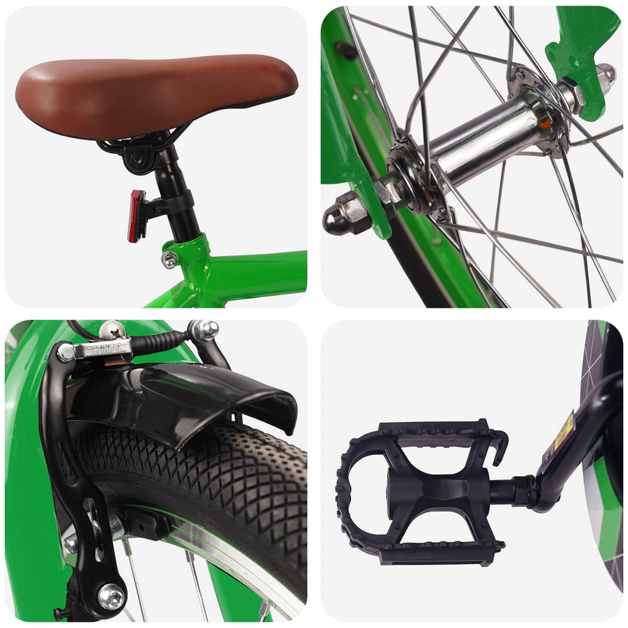 Kinderfiets 18 Inch voor 5-7 jaar Groen