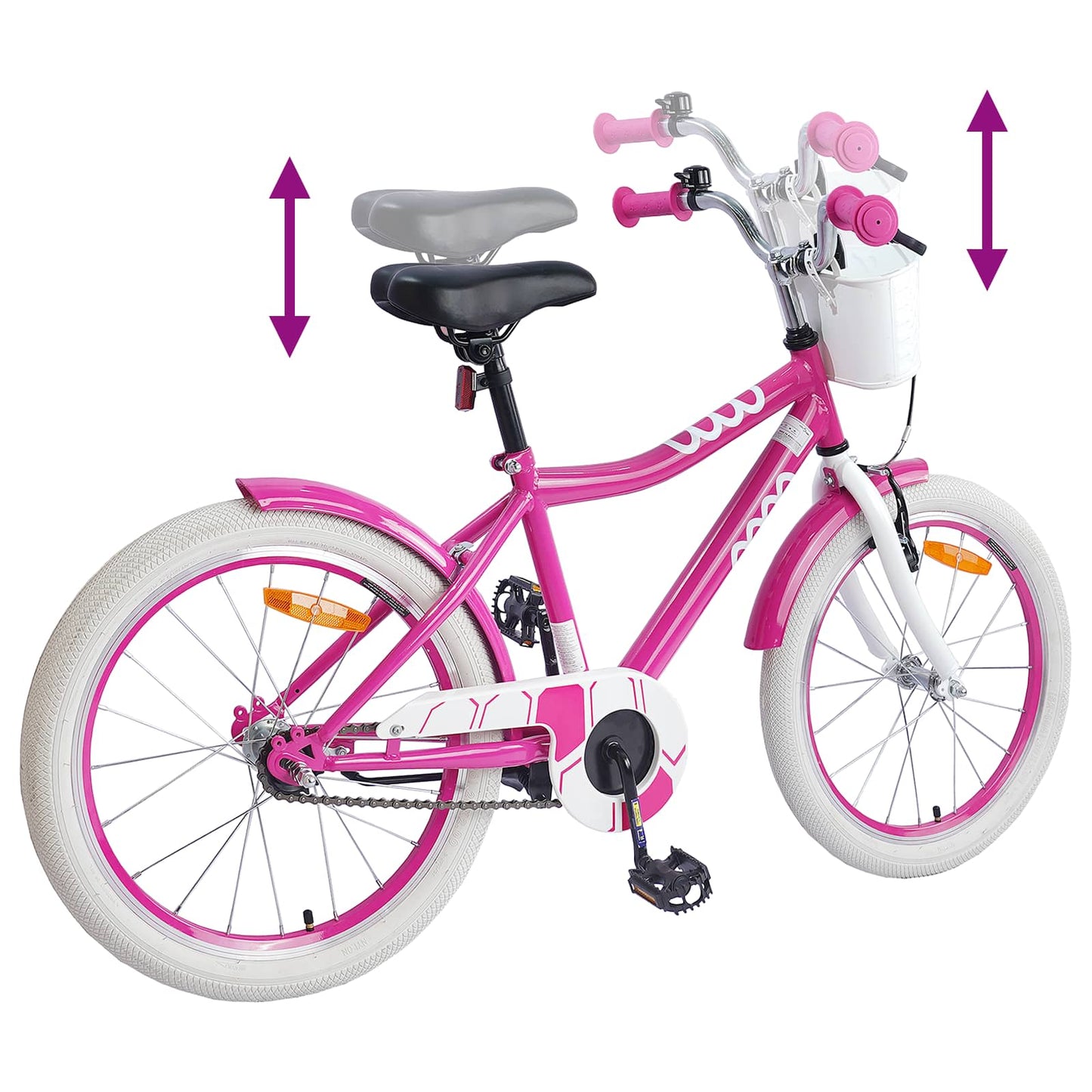 Kinderfiets 18 Inch voor 5-7 jaar Roze